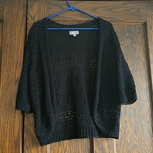 Black Crochet knit cardigan